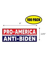 100 PACK 3.37"x 9" PRO AMERICAN ANTI BIDEN Sticker Decal Gift MAGA Trump... - $84.15