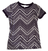 LuLaRoe Liv T-Shirt SMALL T-Shirt Purple &amp; White Boho Print - $15.00