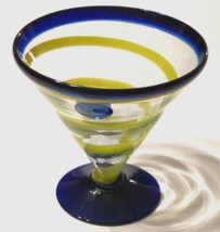 ROYAL CARIBBEAN Kosta Boda Margarita Cobalt Blue Yellow Martini Swirl Gl... - £7.83 GBP