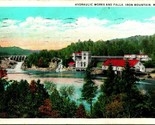 Hydraulic Works and Falls Iron Mountain Michigan MI 1932 WB Postcard - £11.65 GBP