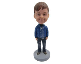Custom Bobblehead Beautiful Kid Wearing Jacket With Jeans And Fancy Boots - Pare - £70.03 GBP