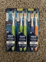 Oral B Pulsar Battery Powered Toothbrush Vibrating Bristles Medium 5 Total - $18.69