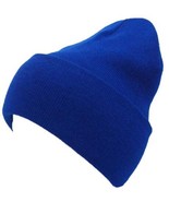 Royal Blue - Winter Beanie Hat Cap Solid Plain Knit Skull Cuff Hat Men W... - £13.27 GBP