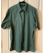 Via Eruopa  Short Sleeve Green Stripe Button Down Shirt Men&#39;s Size Large - £9.72 GBP