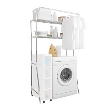 2-Tier Laundry Room Shelf Over Washing Machine Storage Utility Rack Abov... - $115.99