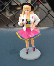 1990 Barbie Pop Star Microphone PVC Figure Applause Mattel Cake Topper Mini - £6.98 GBP
