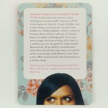Mindy Kaling Questions I Ask When I Want to Talk about Myself 50 Topics Card Set image 5