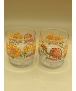 Vintage 1970&#39;s Nancy Lynn Sunflower Glasses Anchor Hocking Short Juice L... - £13.92 GBP