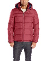 Tommy Hilfiger Men&#39;s Insulated Midlength Quilted Puffer Jacket W/ Fixed Hood - £111.90 GBP