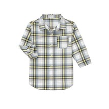 NWT Crazy 8 Blue Yellow Plaid Boys Long Sleeve Button Down Shirt 5/6 - £7.12 GBP