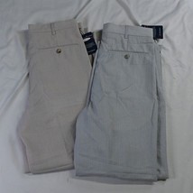 Lot 2 NEW Roundtree &amp; Yorke 30 x 30 White Stripe Easy Care Dress Mens Pants - $29.99