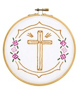 Jack Dempsey Needle Art Cross 6 Inch Hoop Kit - $27.98 CAD