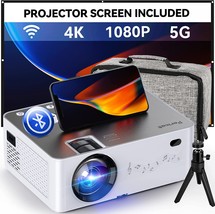 Projector, Projector with WiFi and Bluetooth , 5G Native 1080P/12000L Video - £176.24 GBP