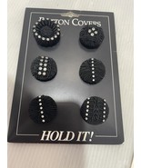 Black rhinestone diamonds Hold It Studio Button Covers 6 Pieces Orig. - $38.66 CAD