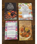 4x Diabetic Lot of 4 Cookbooks Chocolate, Sweets, Desserts, and No Sugar... - £10.51 GBP