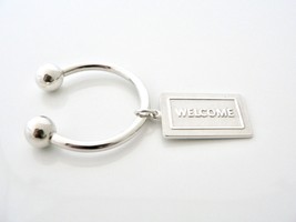 Tiffany &amp; Co Silver Large Welcome Mat Key Ring Keychain Rare Housewarming Gift - £214.22 GBP