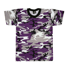 Small Short Sleeve Tshirt PURPLE CAMO Camouflage Tee Shirt Rothco 60176 S - $11.99