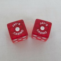 1 Pair Las Vegas Personalized Dice Clear Red Jay&#39;s Casino Gambling Souvenir - $7.85