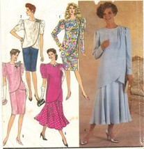 Misses Formal Asymmetric Mother Of The Bride Dress Tunic Top Sew Pattern... - $11.99