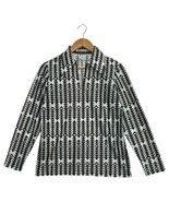 VTG Sears Top Womens Small Gray White Geometric Pattern Perma Prest 70s ... - $728.75 MXN