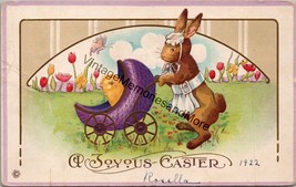 A Joyous Easter Vintage Embossed Gold Detail Postcard PC359 - £5.58 GBP
