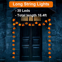 Halloween Lantern Battery Operated Led Fairy String Light Jack O&#39; Lanter... - £18.87 GBP