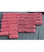 Vintage Set of Pink and Lilac Plastic Hair Curlers Rollers 31 Rollers 1”... - $19.79