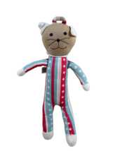 Under the Nile organic cotton plush cat kitten baby toy pink blue striped stars - £11.68 GBP