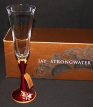 Jay Strongwater Swarovski Butterfly Red Enameled Stem Champagne Flute in... - £180.29 GBP