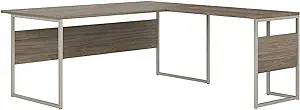 Hybrid 72W X 36D L Shaped Table Desk With Metal Legs In Modern Hickory - $786.99