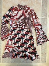 Zara  Woman high neck equestrian/geometric printed dress size S - $48.51