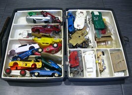 SLOT CAR Strombecker Parma Riggen AF Cars/Chassis/Parts LOT w/Case VINTA... - £96.35 GBP