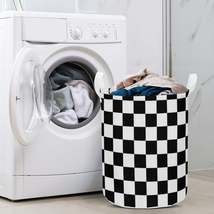 Round Laundry Basket Black and White - £18.13 GBP