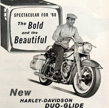 Harley Davidson Duo Glide Advertisement 1960 Motorcycle Bold Beautiful L... - $39.99