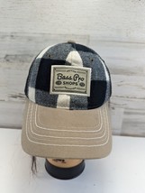 Bass Pro Shops Navy Black Flannel Plaid Baseball Hat Cap, Pre-owned - £12.15 GBP