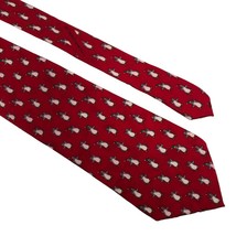 Hallmark Holiday Traditions Christmas Penquins Red Silk Tie - £7.41 GBP