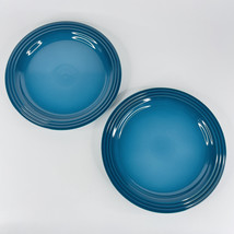 2 Le Creuset Deep Teal 10.75” Diameter Vancouver Dinner Plates Stoneware... - $49.99