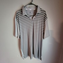 Adidas Golf Mens Size XL Short Sleeve Polo Shirt Lightweight Striped Gray - £19.41 GBP