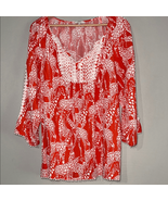 Orange and White Smocked Tunic with Relaxed Fit - $438.39 MXN