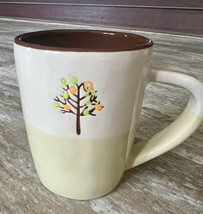 Starbucks 2009 Hand Painted Tree Of Life Beige Green 14 oz Coffee Mug - $9.50