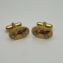 Vintage Gold Tone Cufflinks Ford 1903 Model A Classic Retro Car Automobile - £13.91 GBP