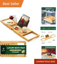 Collapsible Bamboo Bath Caddy Tray - Stylish and Functional Bathtub Acce... - $74.20