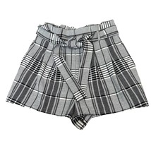 Alice + Olivia High Rise Laurine Paperbag Plaid Shorts Size 2 New  - £94.88 GBP