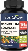 Muscle Nerve Heart Support Magnesium Glycinate, 160mg Non-GMO, No Gluten... - $17.83