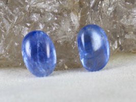 Natural Burmese Blue Sapphire 15.54 Ct Long Oval Cabochon Gemstone Pair Earring - £3,707.26 GBP