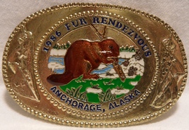 1986 Anchorage Fur Rondy Rendezvous Collector Belt Buckle/Beaver-Mint Co... - £23.50 GBP