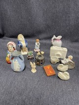 Lot Of 14 Vintage Small Ceramic / Bisque Figures Some Occupied Japan Salt Pepper - £9.30 GBP