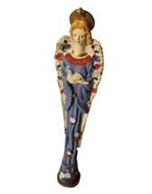 Angel Resin Pencil Figurine Dove Blue Flower Decor  - £9.88 GBP