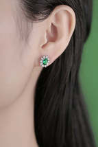 1 Carat Lab-Grown Emerald Stud Earrings - £57.35 GBP