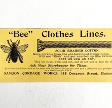 Bee Clothes Lines 1894 Advertisement Victorian Samson Cordage Boston 3 A... - £11.76 GBP